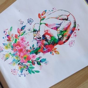 NEW Watercolor Canvas Wall Hanging/ Floral Painting, Baby Shower, Pregnancy Gift